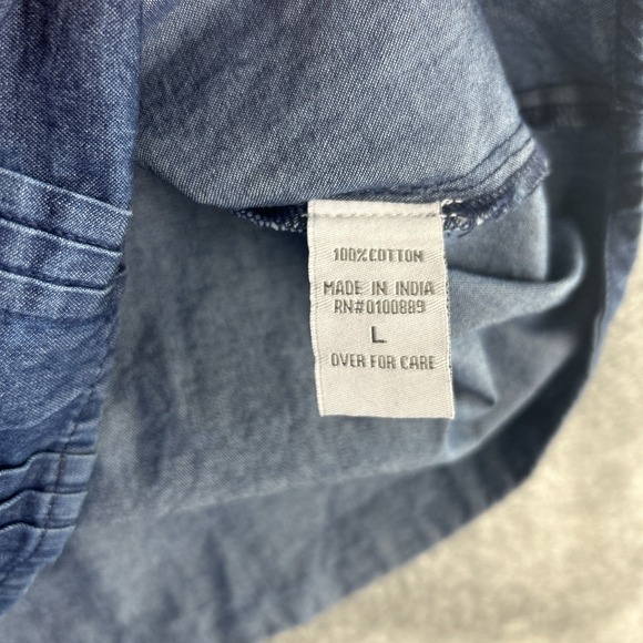 Keren Hart Womans L Chambray Button Up Blouse Shirt Pintuck Western Cowgirl VTG - Picture 10 of 10